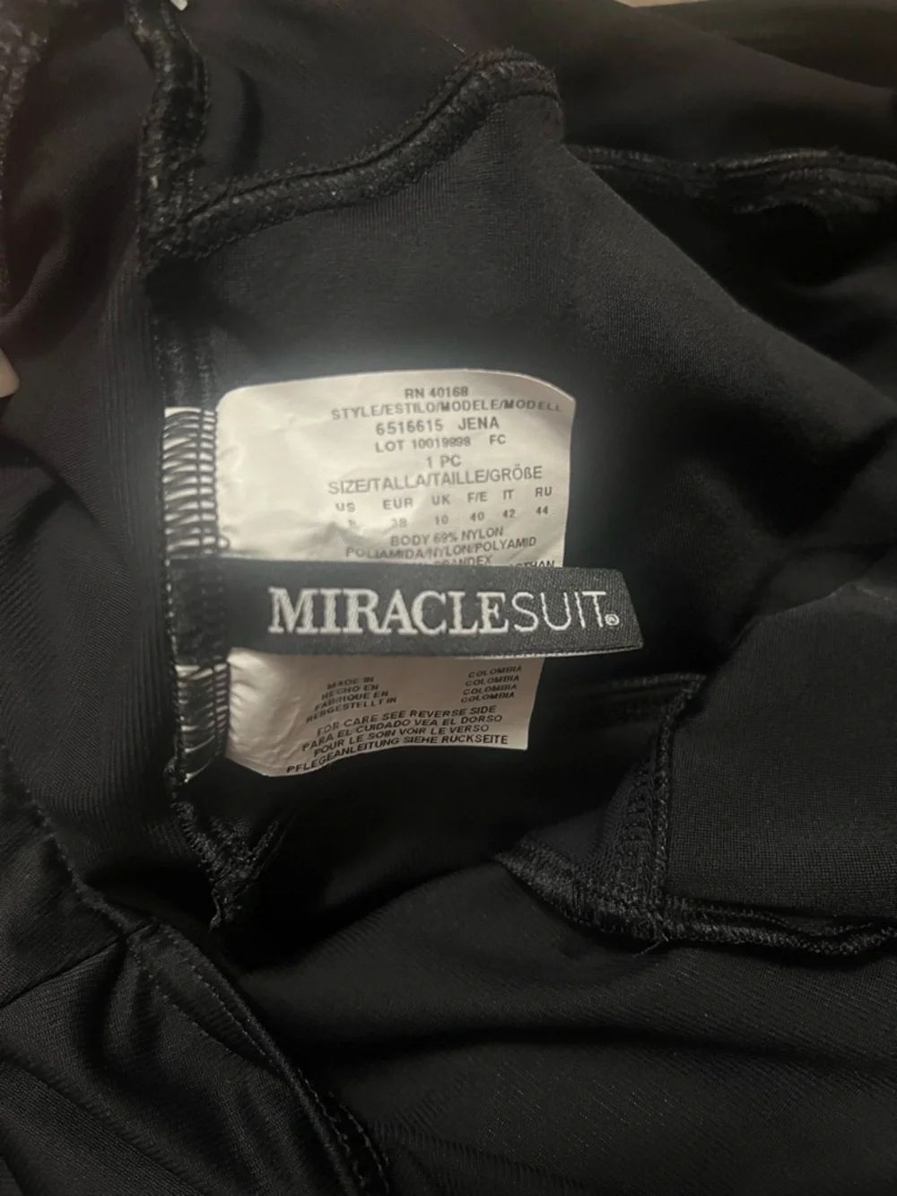 MiracleSuit Jena One-Piece Swimsuit Black Size 8 Vacation Resort Neutral - Picture 7 of 9